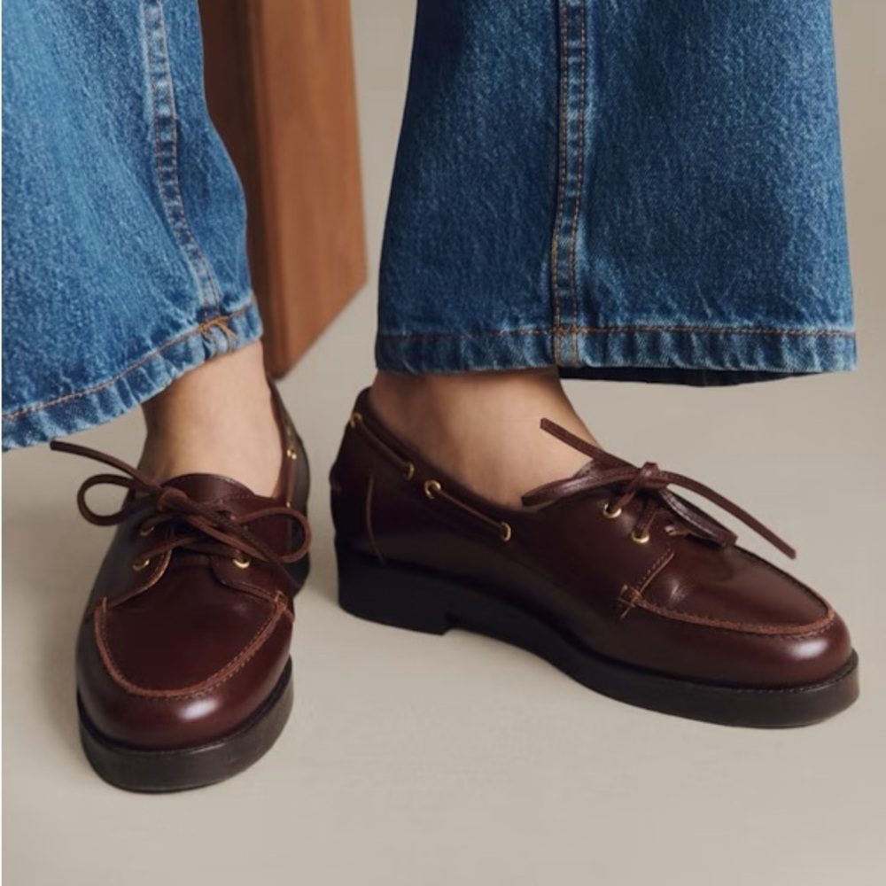 Sezane Caroline Leather Mocassin Loafers